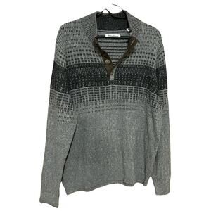 Tommy Bahama Sweater Men’s L Riptide Cove 1/4 Button Mock Merino Wool Silk